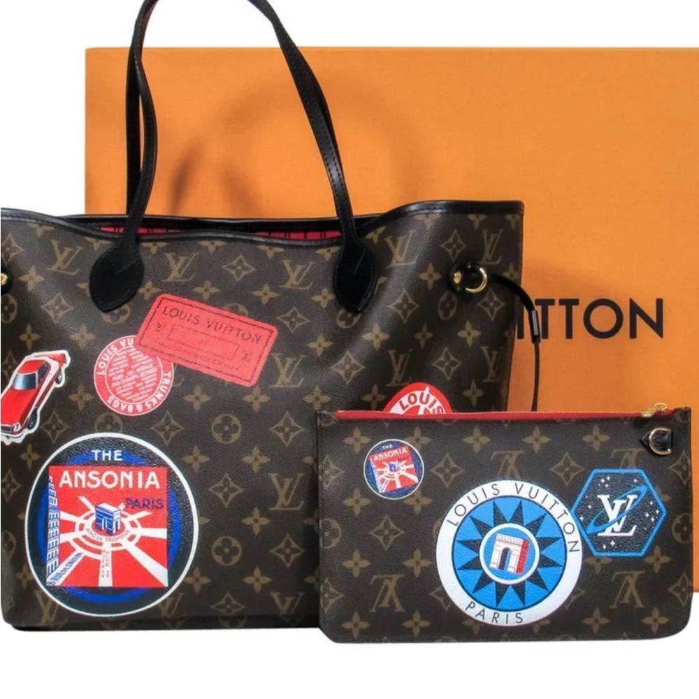 NWT Limited Edition Louis Vuitton Monogram Neverfull Tote and Pouch Set